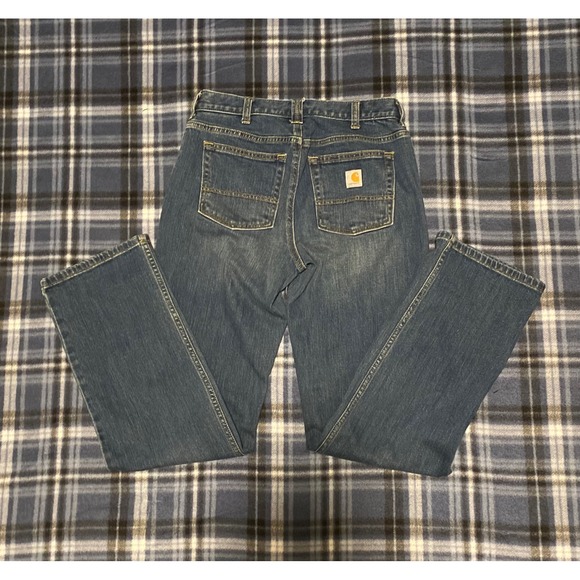 Carhartt Denim - Carhartt Rugged Flex Loose Fit Jeans Womens 2 Regular Medium Wash BD2731-W